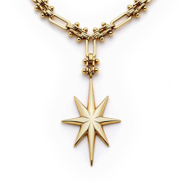 Serene Soul Gold Plated Chain Star Necklace - 2