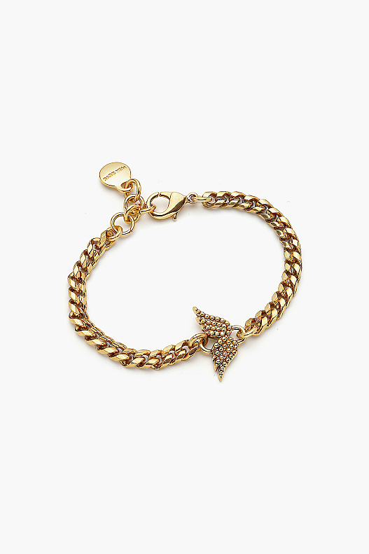 Serenis Wing Charm Gold Plated Chain Bracelet - 