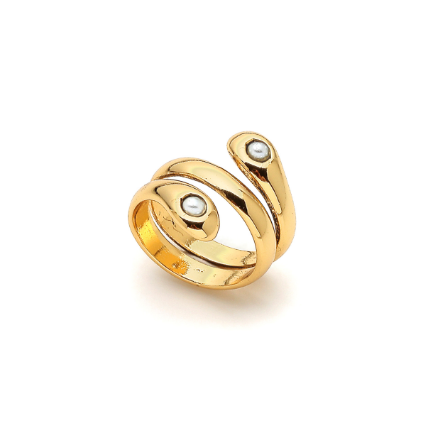 Serpentina Gold Plated Pearl Ring - 1