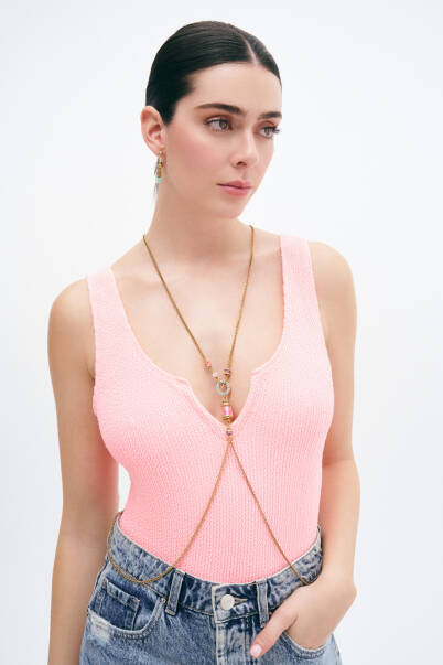 Sexy Bonbon Altın Kaplama Zincir Vücut Aksesuarı - 2