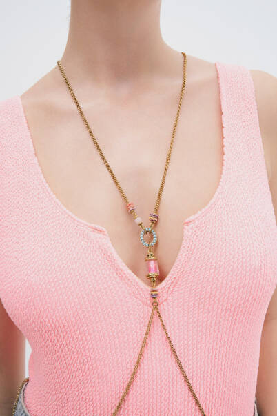 Sexy Bonbon Altın Kaplama Zincir Vücut Aksesuarı - 3