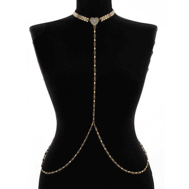 Sexy Gaze Gold Plated Heart Body Chain - 1