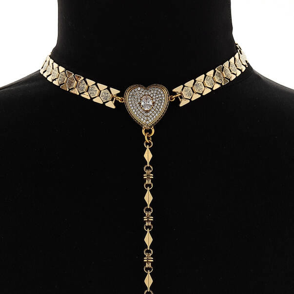 Sexy Gaze Gold Plated Heart Body Chain - 4