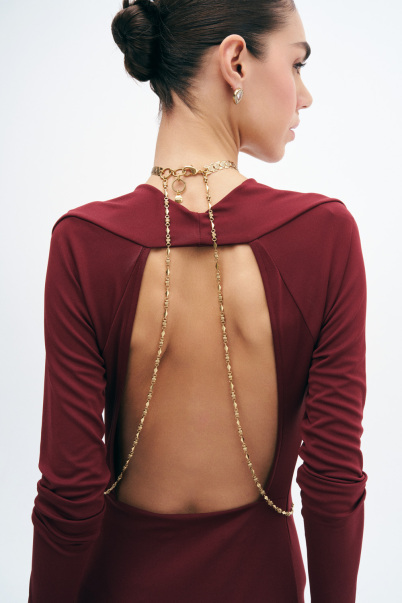 Sexy Gaze Gold Plated Heart Body Chain - 5