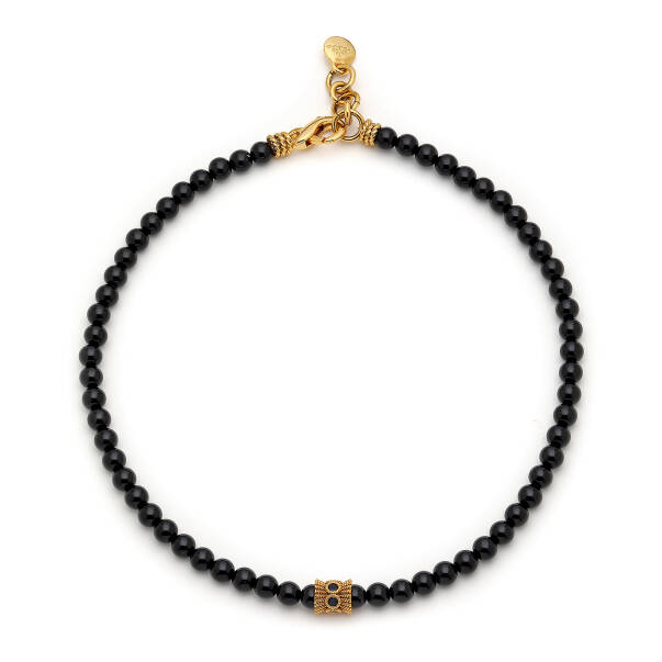 Shadowed Onyx Gold Plated Necklace - 1