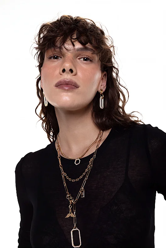 Shimmer Zircon Pinned Earrings - (1)