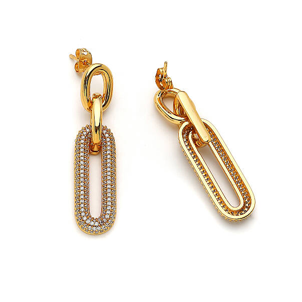 Shimmer Link Zirkon İğneli Küpe - 3