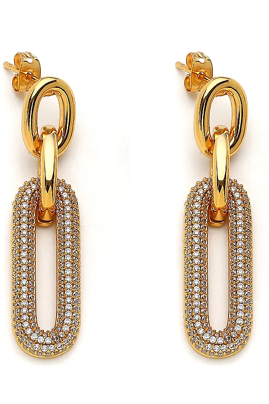 Shimmer Link Zirkon İğneli Küpe - 