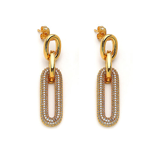 Shimmer Zircon Pinned Earrings - 