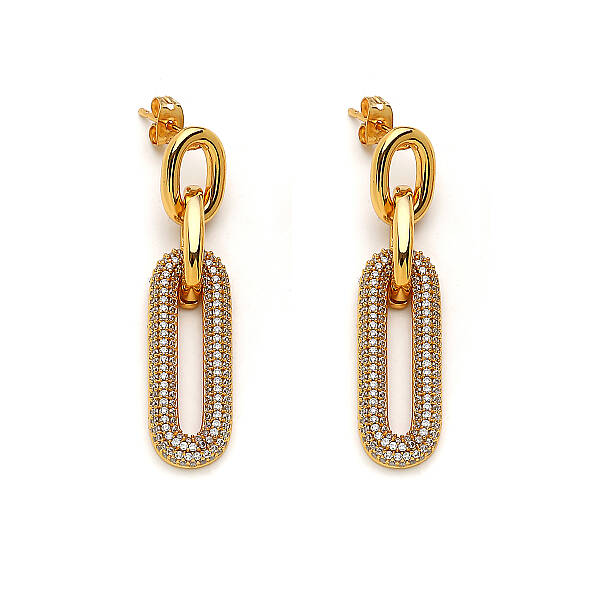 Shimmer Zircon Pinned Earrings - 1