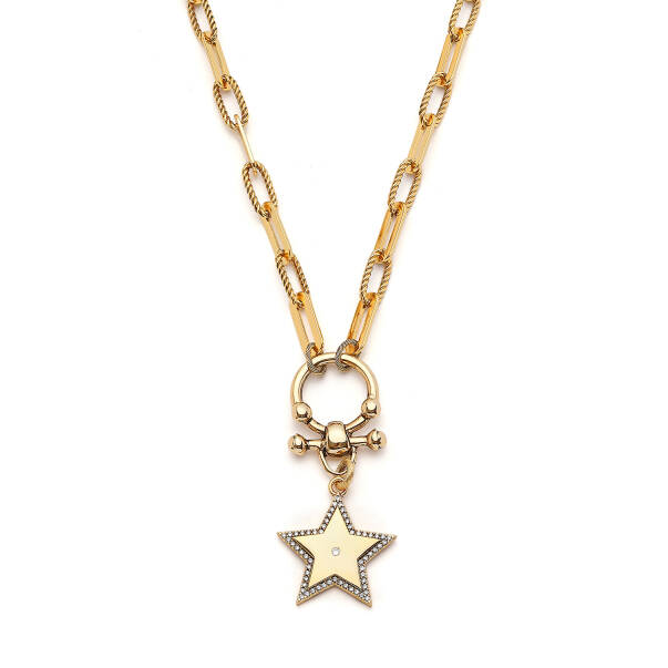 Shining Star Star Charm Gold Plated Chain Necklace - 2