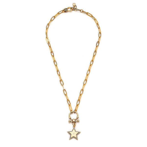 Shining Star Star Charm Gold Plated Chain Necklace - 1