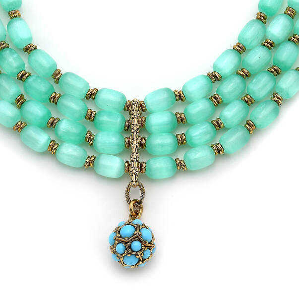 Shining Turquoise Selenite Natural Stone Necklace - 4