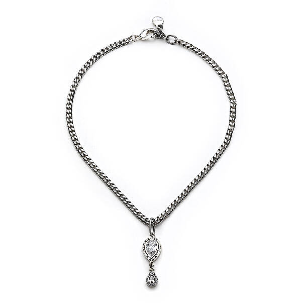 Shiny Damla Charm Gümüş Kaplama Zincir Kolye - 1