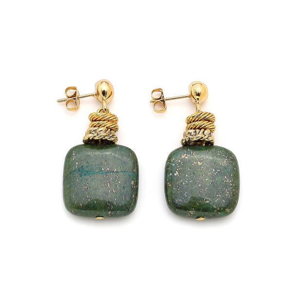 Shirley Natural Stone Pinned Earrings - 1