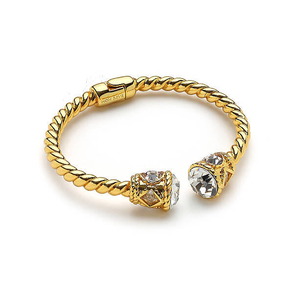 Sibylla Zirkon Altın Kaplama Kelepçe Bilezik - 1