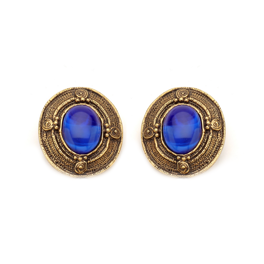 Sky Deep Gold Plated Clip Earrings - 
