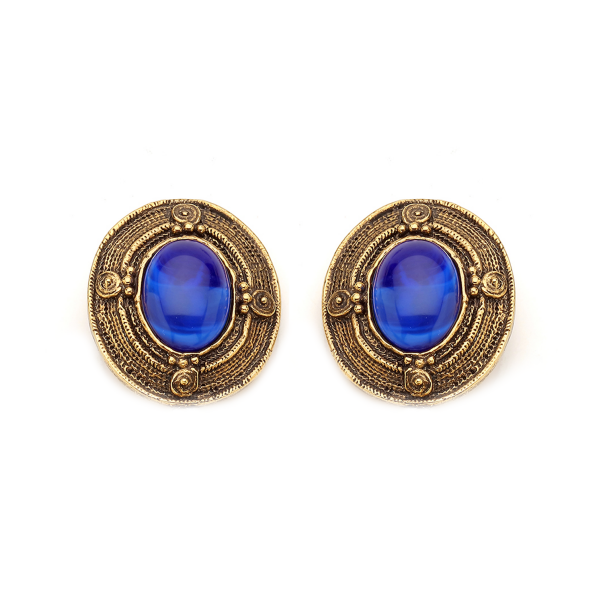 Sky Deep Gold Plated Clip Earrings - 1