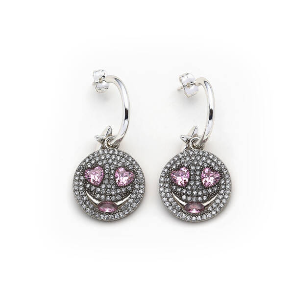 Smile Always Silver Plated Pinned Earrings - 1
