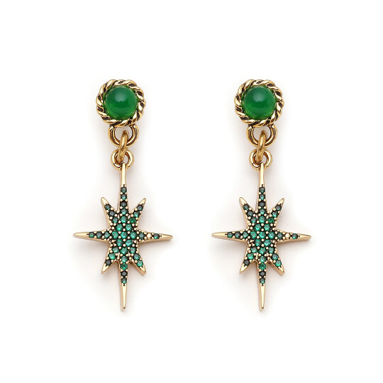 Soft Vision Star Charm Pinned Earrings - 