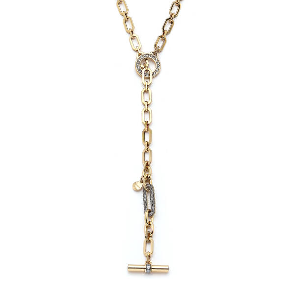 Solar Gate Zirkon Çubuk Charm Zincir Kolye - 5