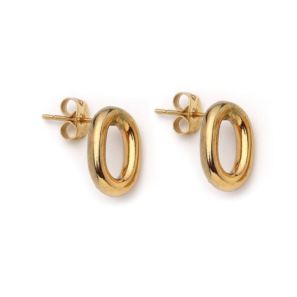 Sole Gold Plated Pinned Earrings - 1