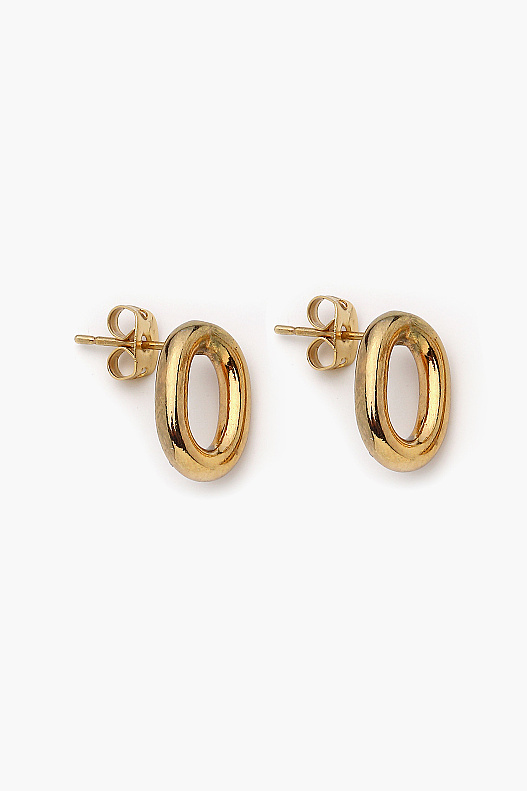 Sole Gold Plated Pinned Earrings - 