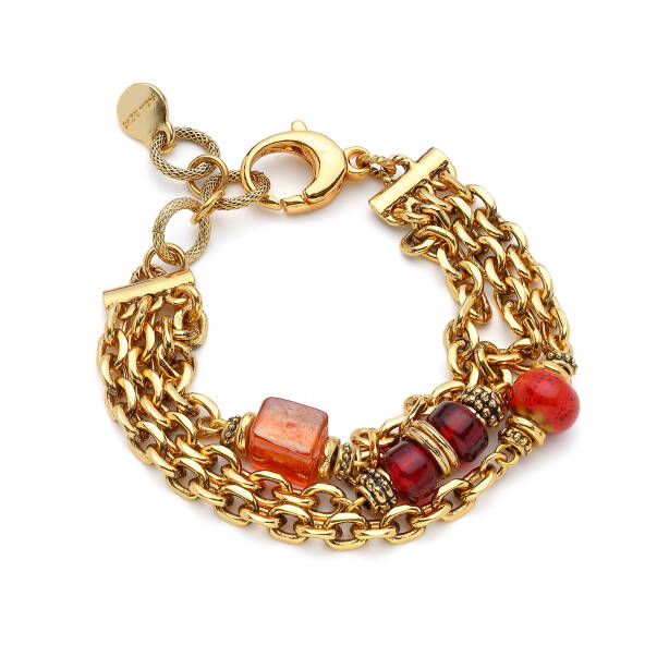 Solene Glass Bead Gold Plated Bracelet - 1
