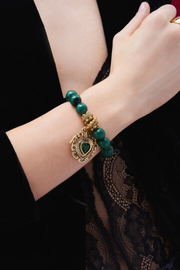Solis Green Zircon Heart Malachite Bracelet - (1)
