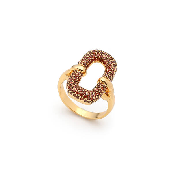Solo Zircon Stone Gold Plated Ring - 1