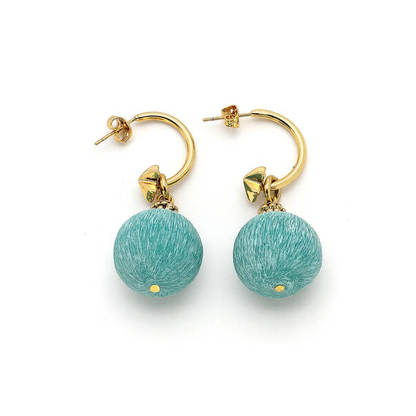 Solstice Turquoise Mica Gold Plated Pinned Earrings - 1