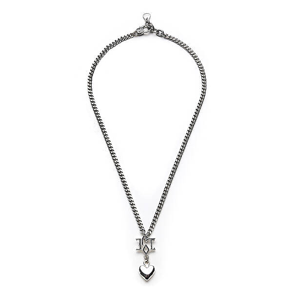 Sonia Heart Charm Silver Plated Chain Necklace - 1