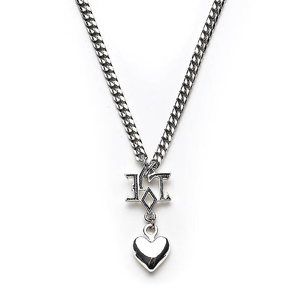 Sonia Heart Charm Silver Plated Chain Necklace - 3