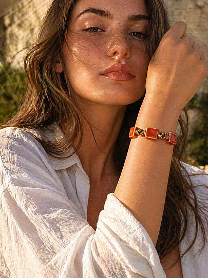 Sorelle Ceramic Stone Gold Plated Bracelet - (1)