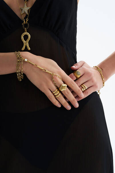 Soren Crystal Gold Plated Angel Wing Charm Chain Bracelet - 5