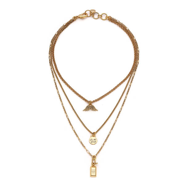 Soul Wing Charm Gold Plated Chain Necklace - 1