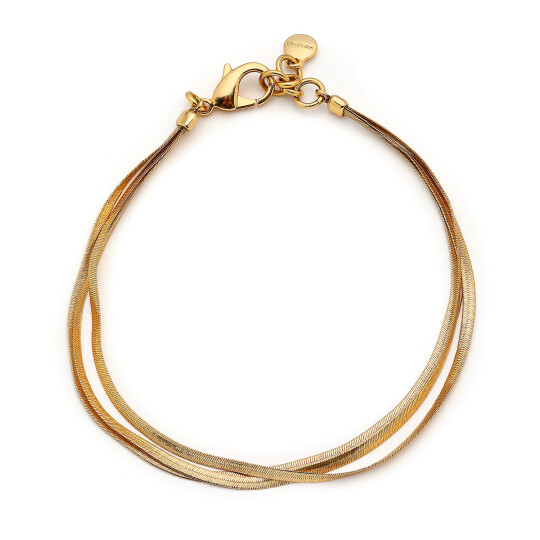 Spectra Choker Gold Plated Multi Chain Necklace 