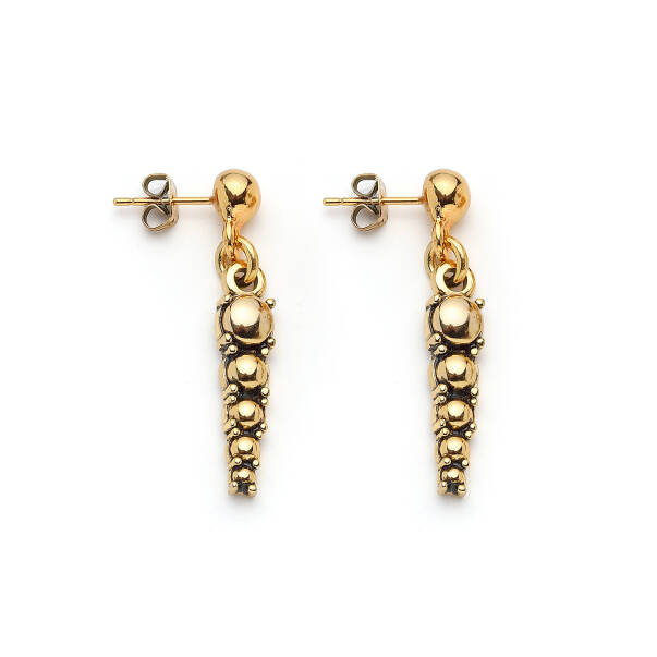 Spine Gold Plated Pinned Earrings - 1