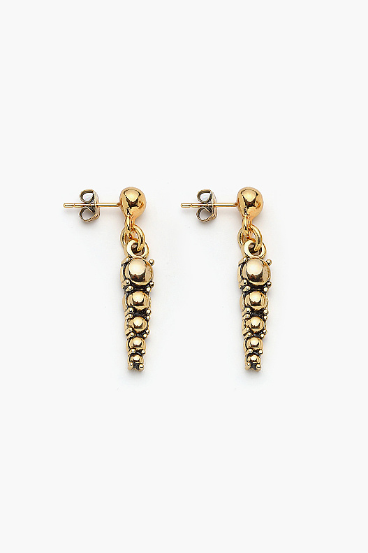Spine Gold Plated Pinned Earrings - 