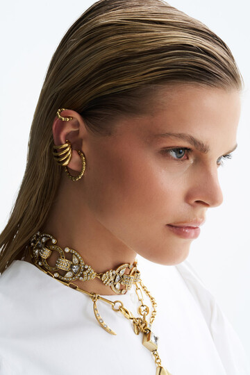 Spra Altın Kaplama Kıkırdak Küpe - (1)