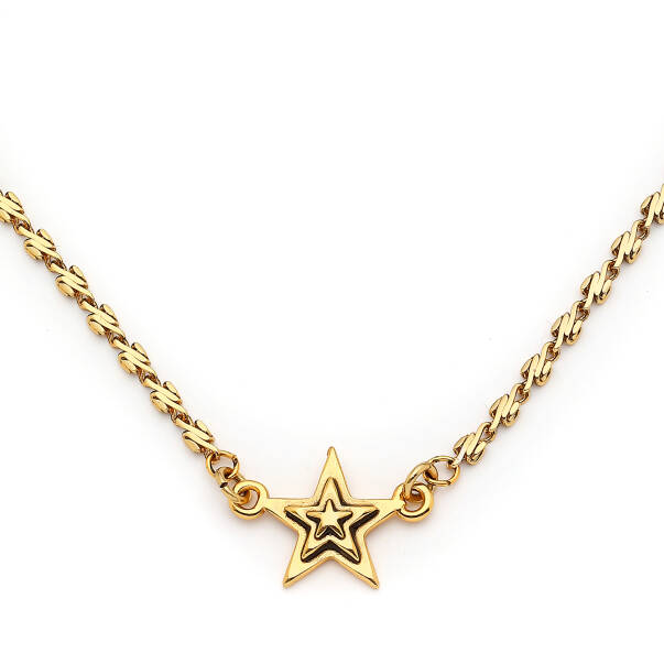 Starlight Gold Plated Star Charm Chain Necklace - 2