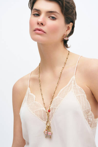 Starlit Chain Zircon Star Charm Necklace - 4