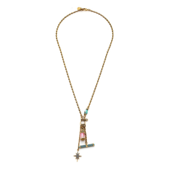 Starring Gold Plated Chain Necklace 