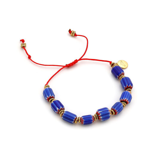 Starry Bloom Cam Boncuk İp Bilezik - 