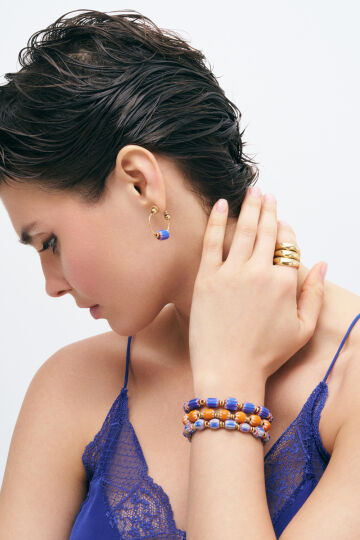 Starry Bloom Cam Boncuk İp Bilezik - (1)