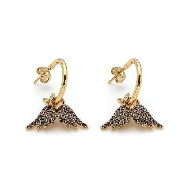Stellar Peridot Altın Kaplama Charm Küpe - 1