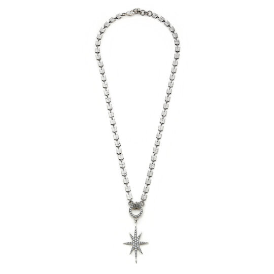 Stellar Silver Plated Chain Zircon Star Charm Necklace - (1)