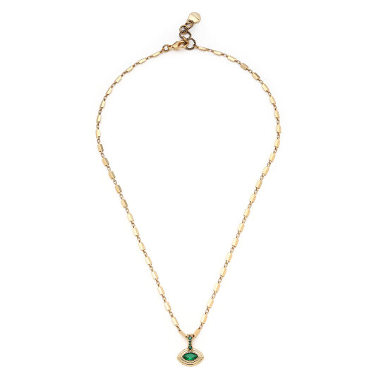 Stone Seed Zircon Charm Gold Plated Chain Necklace 