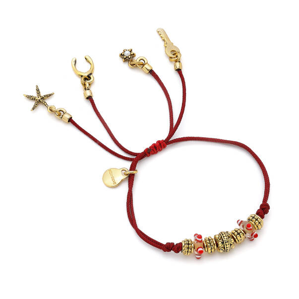Summer Dots Key Star Charm Rope Bracelet - 2