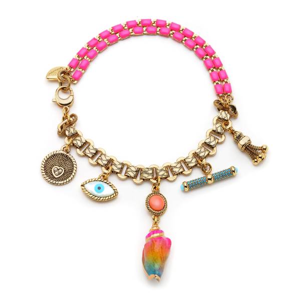 Sumptu Pembe Altın Kaplama Charm Kolye - 1